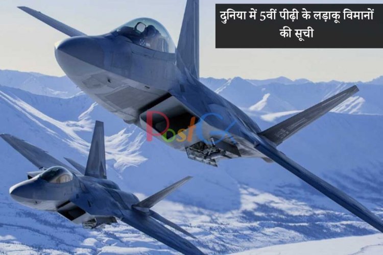 दुनिया में 5वीं पीढ़ी के लड़ाकू विमानों की सूची